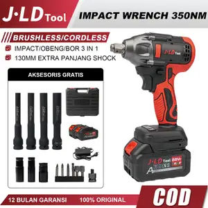JLD 88Vf Impact Wrench Cordless 350n.M Impact Baterai Brushless Impact Murah Promo Impek Buka Baut Mobil CVT Honda Yamaha Impact Jumbo Impact Jld