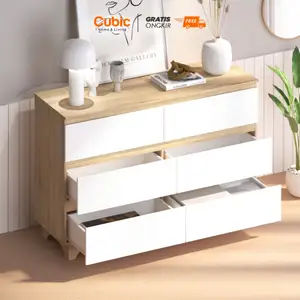 Cubic Chest Drawer Minimalis / Lemari Laci 4 Susun Serbaguna / LUNA MILANO CH 6