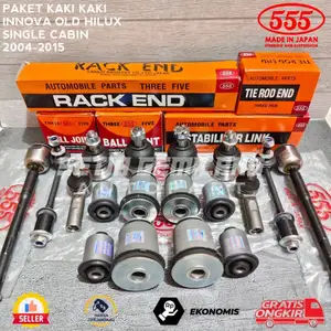 PAKET KAKI KAKI INNOVA OLD HILUX SINGLE CABIN 2004-2015 ASLI 555 RACK END + TIEROD + LINK STABIL + BALL JOINT ATAS + BALL JOINT BAWAH + BUSHING ARM BIG + BUSHING ARM SMALL + BUSHING UPPER ARM JAPAN SANKEI PART ORIGINAL HARGA 18PCS