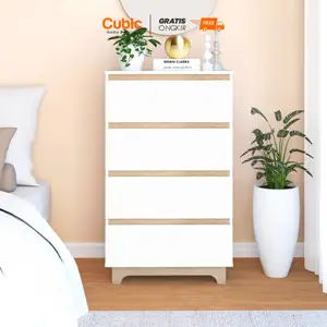 Cubic LUNA MILANO CH 4 Lemari Laci 4 Susun / Chest Drawer Minimalis