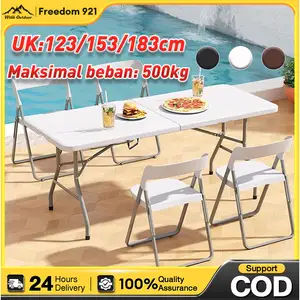 Meja Lipat Outdoor Panjang Serbaguna Meja Portable Meja Makan Portable Indoor meja lipat jualan