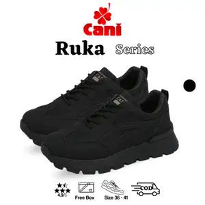 Cani Free Box Ruka Fullblack Sepatu Wanita Sneakers Fashion Kasual Sekolah 9007