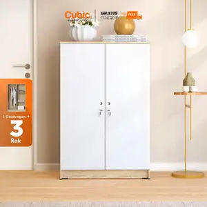 Cubic Lemari Baju Minimalis / Lemari Pakaian 2 Pintu / LUNA BL 121 HR