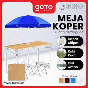 Goto Flipper Table Meja Makan Lipat Set Koper Camping Outdoor Portable