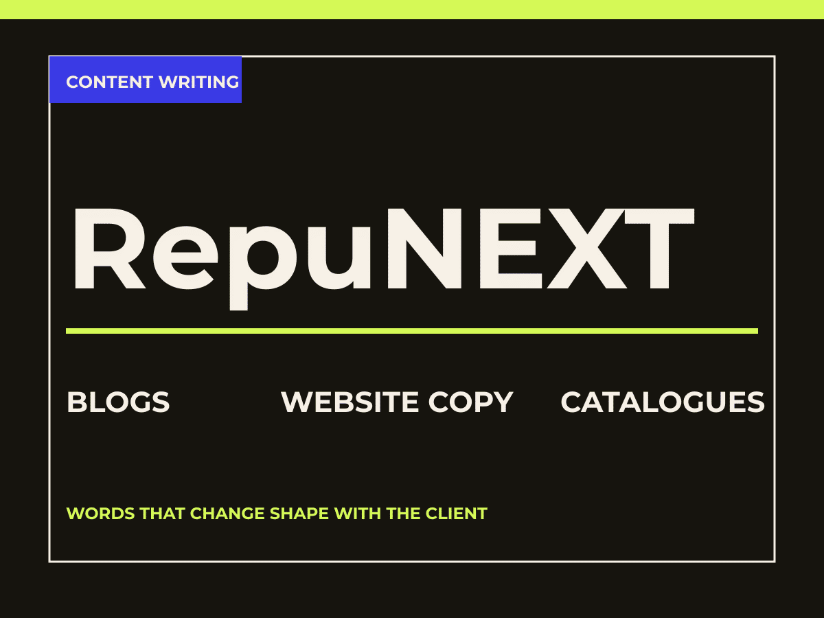 Editorial cover representing RepuNEXT content writing across blogs, web copy, and catalogues.