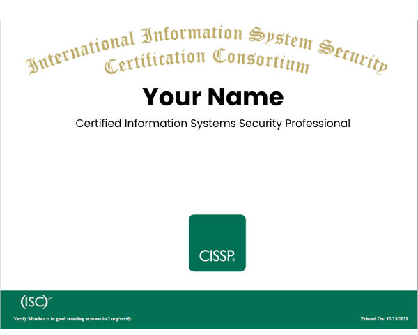 Certified Information Systems Security Professional Training