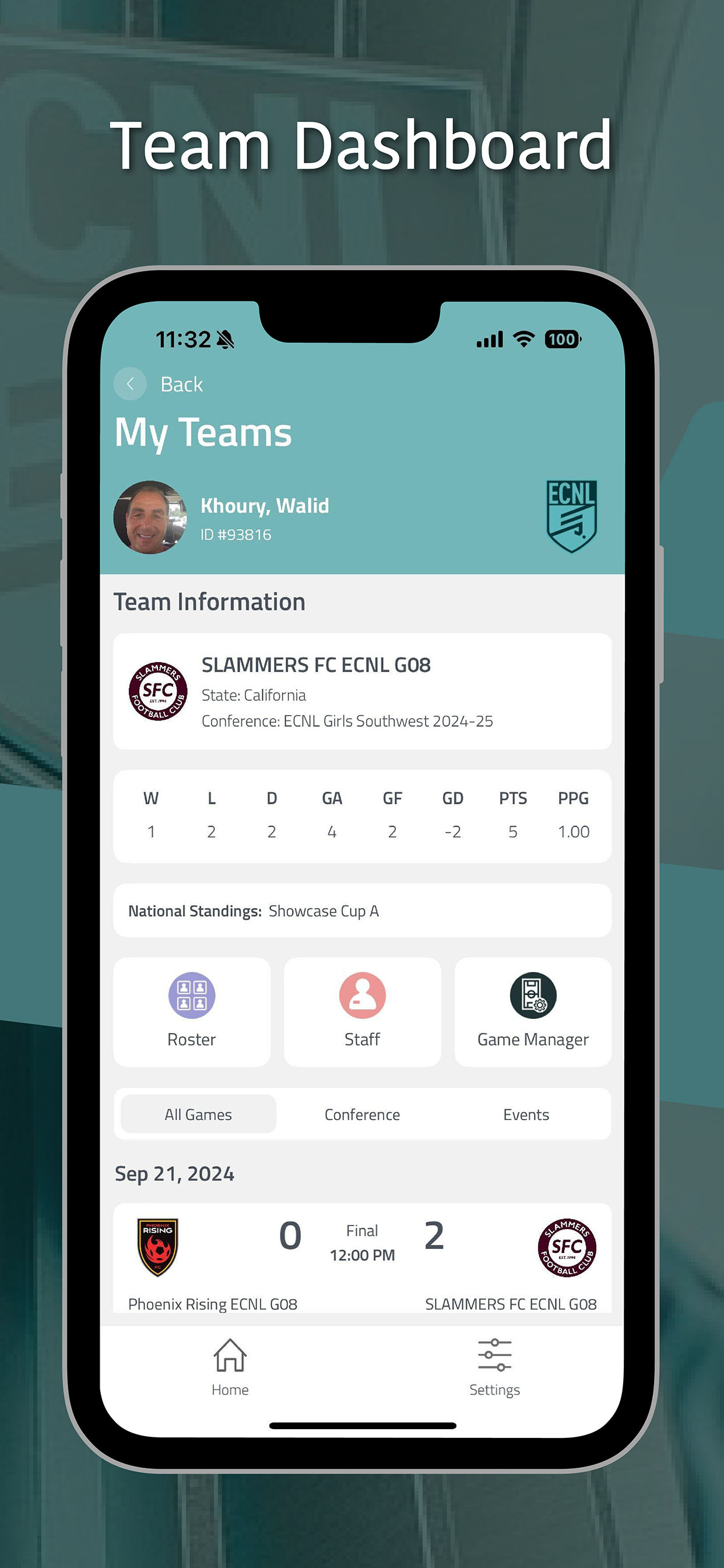 League App Screen