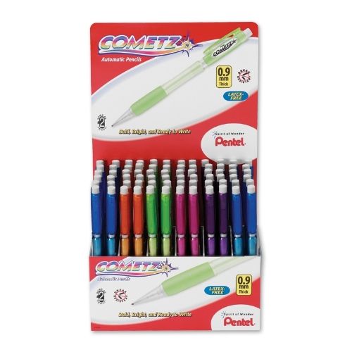 cometz-mechanical-pencil-09mm-assorted-barrel-colors-open-stock-display-72-pieces