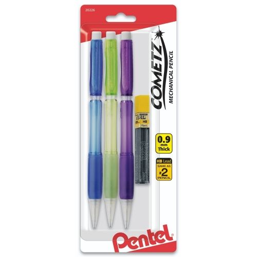 cometz-mechanical-pencil-09mm-mixed-colors-2-pk