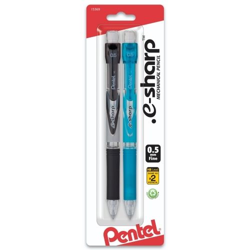 e-sharp-mechanical-pencil-05mm-mixed-colors-2-pk