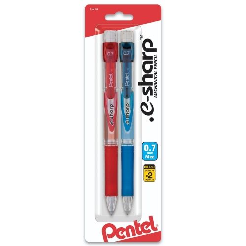 e-sharp-mechanical-pencil-07mm-mixed-colors-2-pk