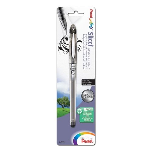 pentel-arts-slicci-025mm-extra-fine-gel-pen-black-ink-1-pk