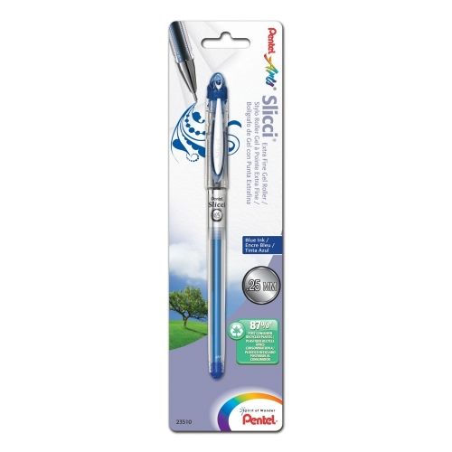 pentel-arts-slicci-025mm-extra-fine-gel-pen-blue-ink-1-pk