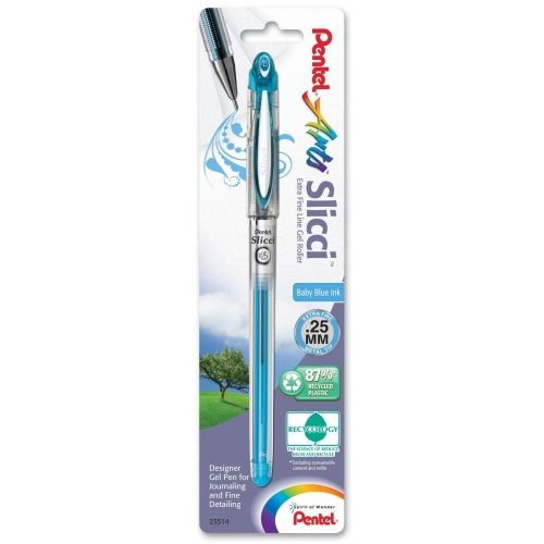 pentel-arts-slicci-025mm-extra-fine-gel-pen-baby-blue-ink-1-pk