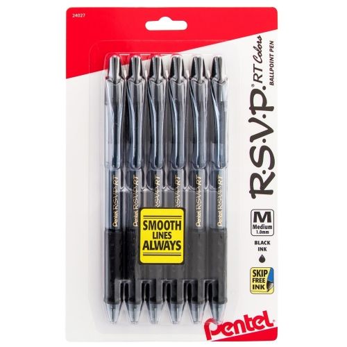 rsvp-rt-colors-retractable-ballpoint-pen-10mm-medium-line-black-ink-6-pk
