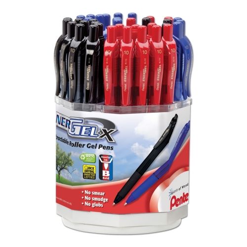 energel-x-retractable-liquid-gel-pen-10mm-bold-line-metal-tip-assorted-ink-spinner-display-36-pieces