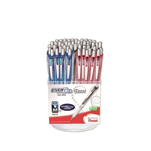 energel-pearl-retractable-liquid-gel-pen-07mm-metal-tip-medium-line-assorted-ink-abcv-open-stock-spinner-display-48-pieces