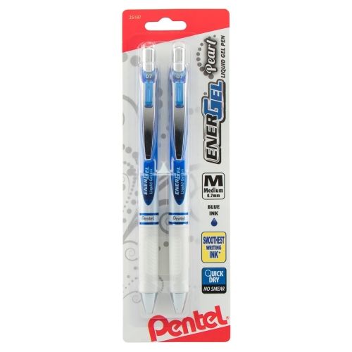 energel-pearl-retractable-liquid-gel-pen-07mm-metal-tip-medium-line-pink-inkviolet-ink-2-pk