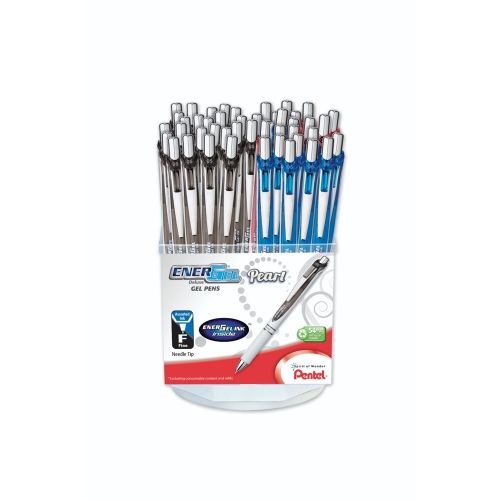 energel-pearl-retractable-liquid-gel-pen-05mm-needle-tip-fine-line-assorted-ink-spinner-display-48-pieces