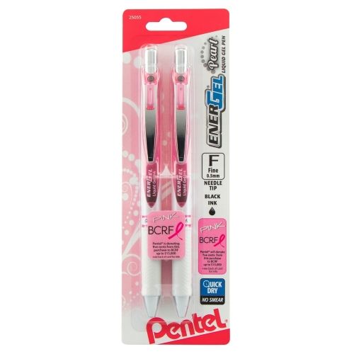 pink-bca-energel-pearl-retractable-05mm-needle-tip-fine-line-pink-accent-black-ink-2-pk