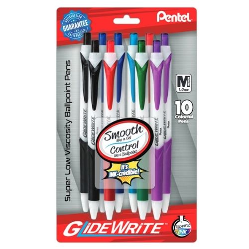 glidewrite-ballpoint-pen-with-techniflo-ink-10mm-medium-line-assorted-ink-2a2c2vbdps-10-pk