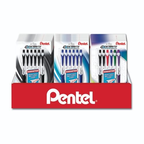 glidewrite-with-techniflo-ink-ballpoint-pen-10mm-med-line-assorted-ink-6-pk-blister-pack-counter-display-36-pieces