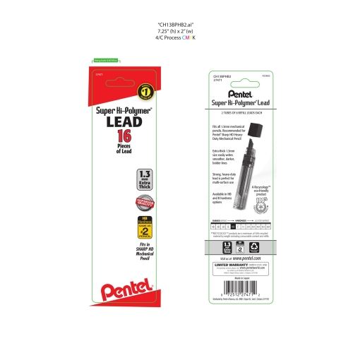 super-hi-polymer-lead-refill-13mm-hb-8pcstube-2pk
