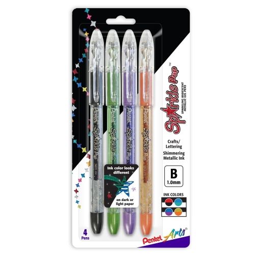 pentel-arts-sparkle-pop-metallic-gel-pen-10mm-bold-line-assorted-ink-advf-4-pk