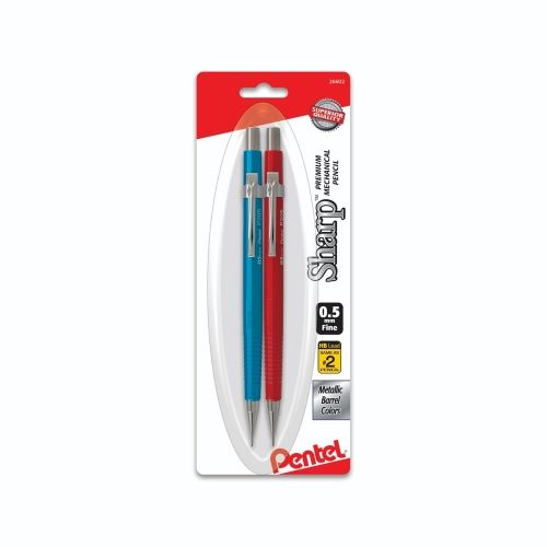 sharp-mechanical-pencil-05mm-metallic-barrels-assorted-colors-2-pk