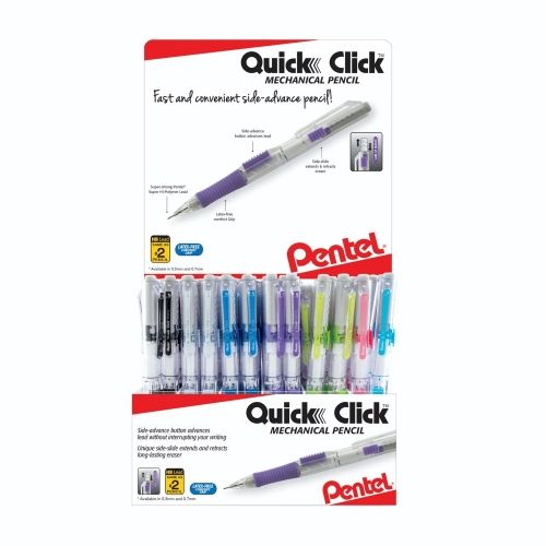 quick-click-mechanical-pencil-05mm07mm-finemedium-open-stock-display-144-pieces