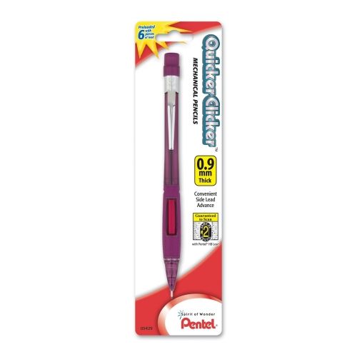 quicker-clicker-mechanical-pencil-09mm-transparent-red-barrel-1-pk