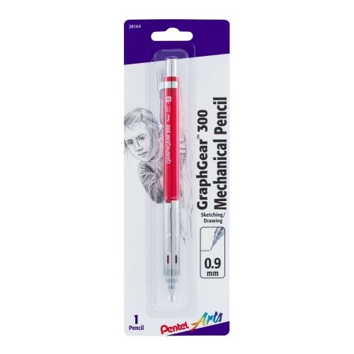 pentel-arts-graphgear-300-mechanical-pencil-03mm-extra-fine-line-1-pack-orange-barrel
