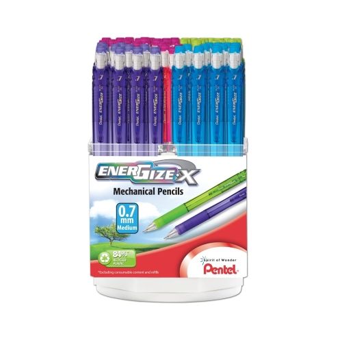 energize-x-mechanical-pencil-07mm-assorted-barrel-colors-spinner-display-48-pieces