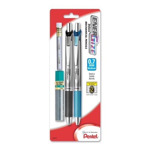 energize-mechanical-pencil-07mm-2-pk-with-lead-and-1-4pc-tube-of-refill-erasers
