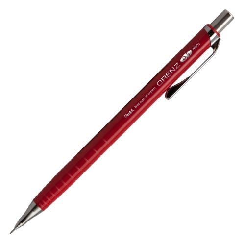 orenz-1-click-mechanical-pencil-03mm-red-barrel-pre-loaded-with-b-lead