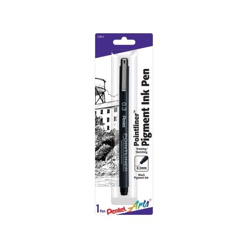 pentel-arts-pointliner-pen-1-pack-03mm-black-ink