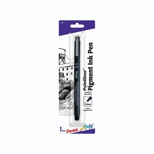 pentel-arts-pointliner-pen-1-pack-08mm-black-ink