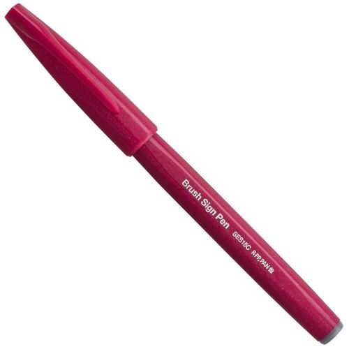 pentel-arts-sign-pen-brush-tip-assorted-colors-cad2d3v2p2b2n2e2s2s3kp3-12-pk-plastic-box