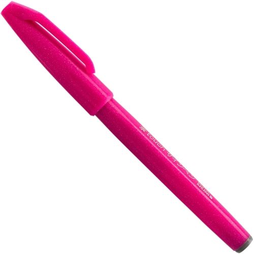 pentel-arts-sign-pen-brush-tip-assorted-colors-adfvsgcbepny-12-pk-plastic-box