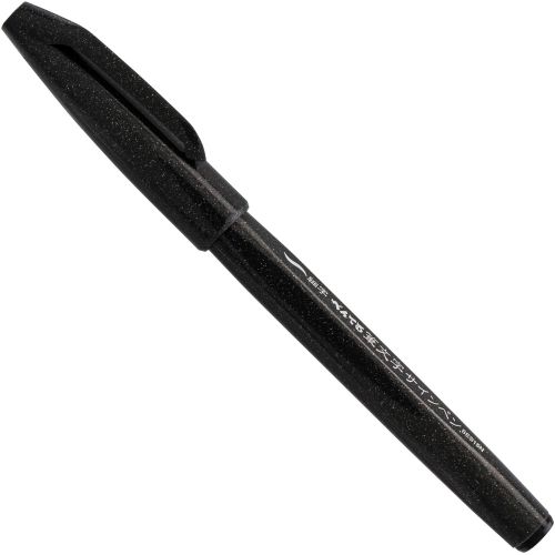 pentel-arts-sign-pen-brush-tip-assorted-colors-adfvsgcbepny-12-pk-plastic-box