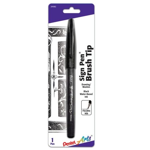 pentel-arts-sign-pen-brush-tip-black-ink-1-pk