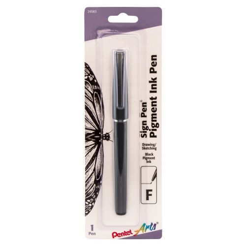 pentel-arts-sign-pen-with-pigment-ink-black-ink-1-pk