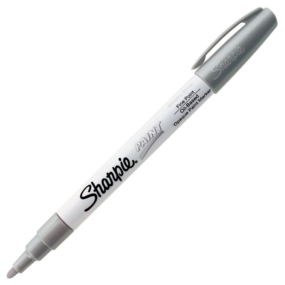 Sharpie Permanent Oil-Based Paint Marker, Fine Bullet Tip, Silver ...