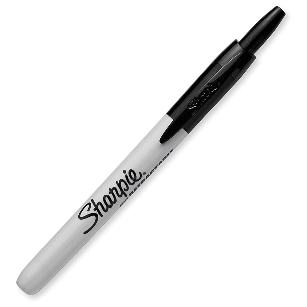 Sharpie Retractable Permanent Marker, Fine Bullet Tip, Black, Single Marker