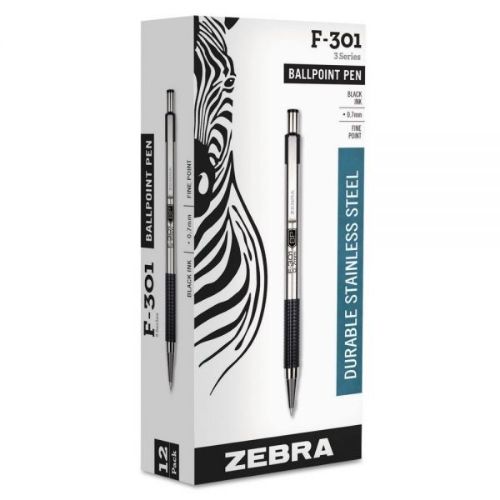 f-301-retractable-ballpoint-07mm-black-dozen