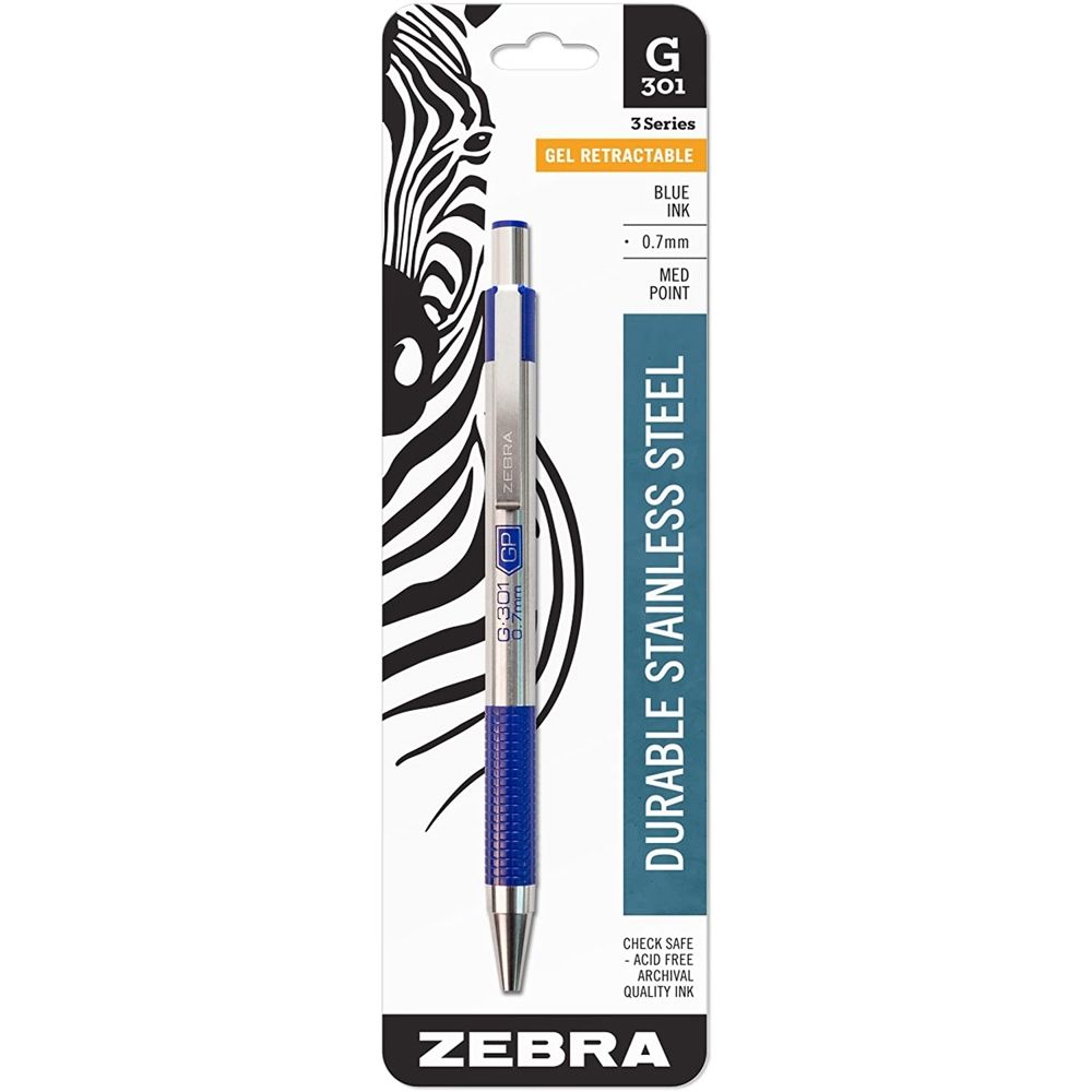 Zebra G-301 Gel Retractable Blue 1Pk With Refill Ea