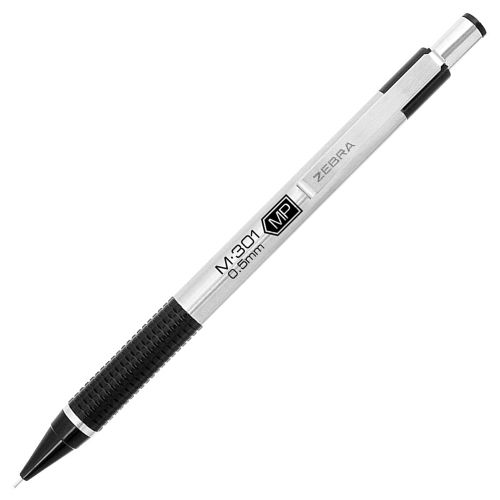m-301-mechanical-pencil-05mm-black-2pk