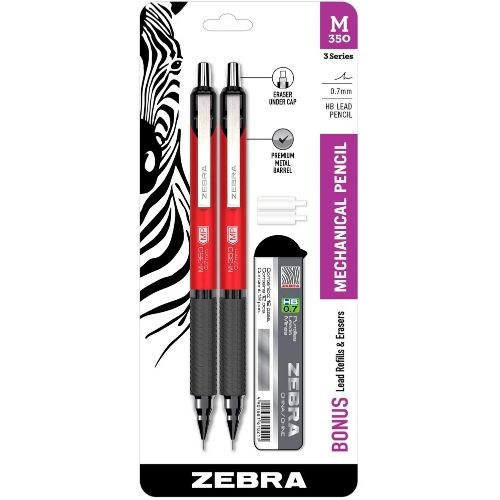 m-350-mechanical-pencil-07mm-crimson-red-barrel-with-bonus-lead-and-erasers