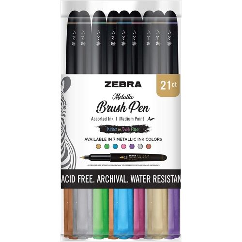 metallic-brush-pen-assorted-21pc-cup-display