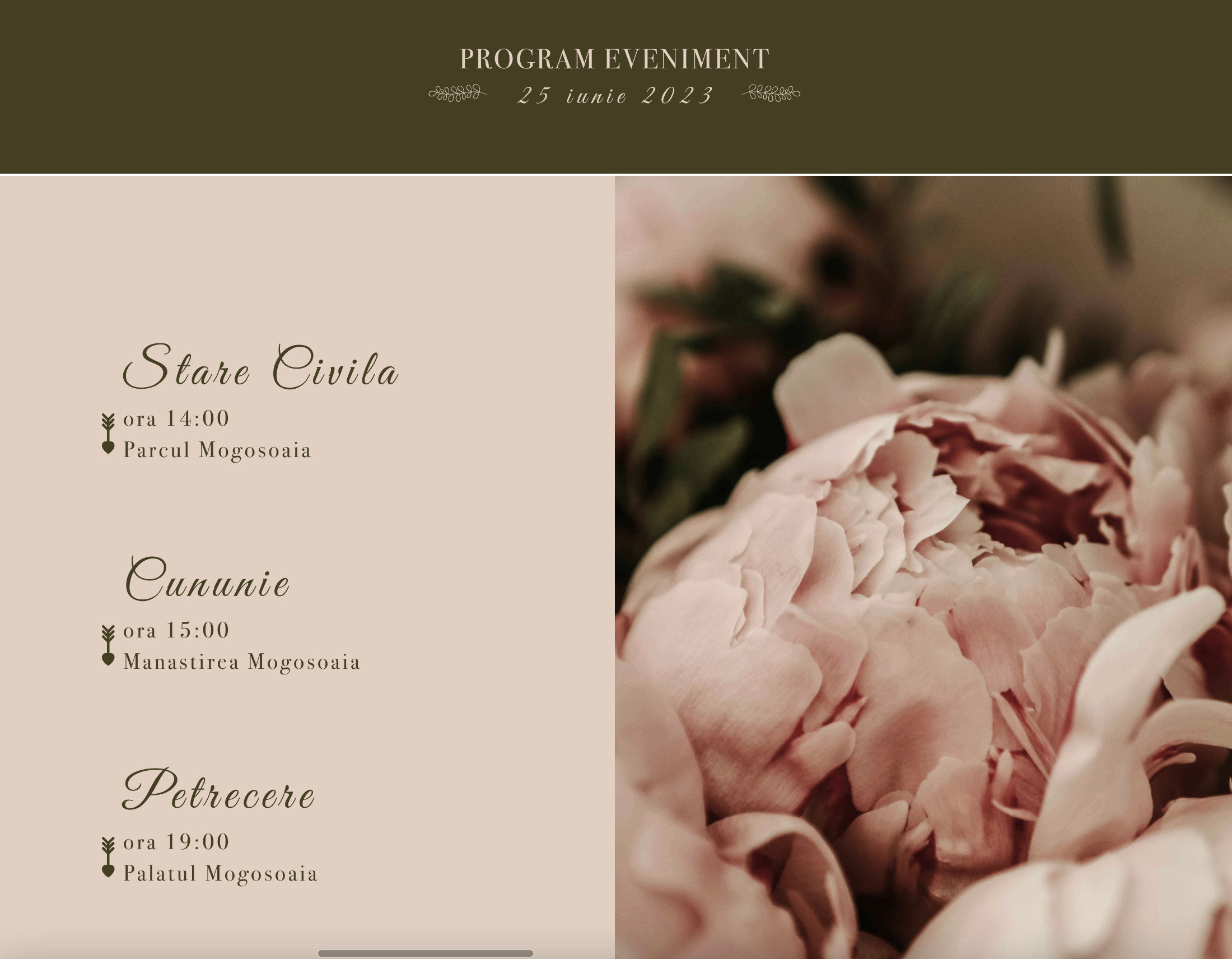 program eveniment invitatie digitala online